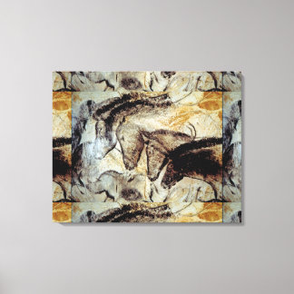 Pintura em Caverna Lascaux de Cavalos na Canvas