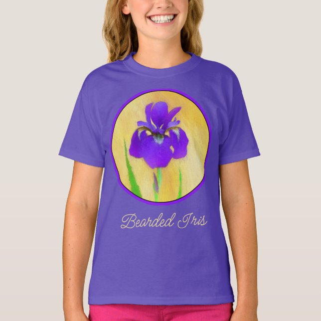 Pintura em Íris Roxo - Camisa de Arte da Flor Orig (Frente)