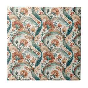 Pintura em Paredes com Estilo Art Nouveau Floral V