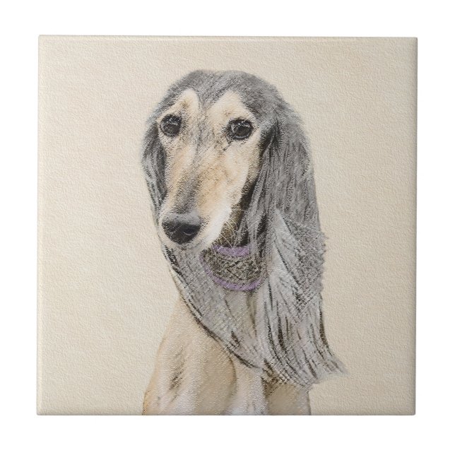 Pintura em Saluki (Fawn) - Arte de Cachorro Origin (Frente)