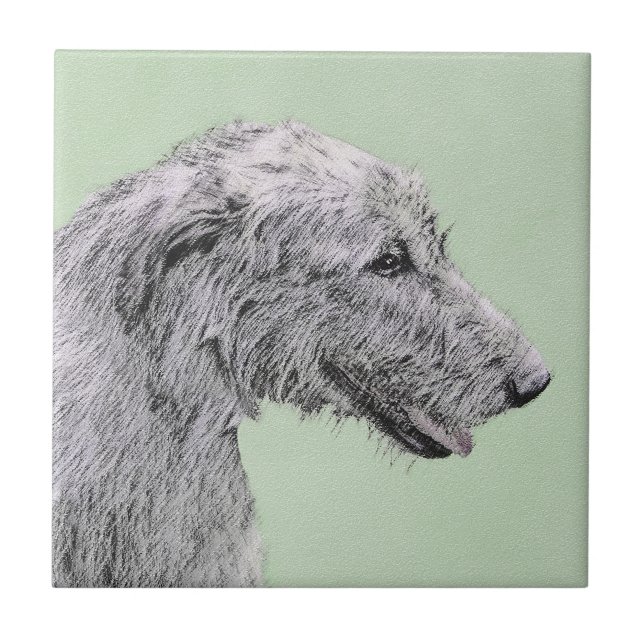 Pintura em Wolfhound Irlandês - Arte em Cachorro O (Frente)