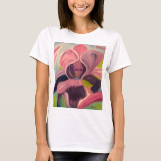 Pintura floral com óleo de camisa para estimular o