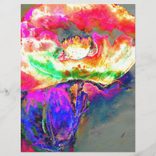 pintura floral cor-de-água rosa abstrato