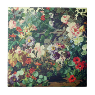 Pintura floral de flores coloridas vintage