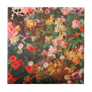 Pintura floral de flores coloridas vintage lindas