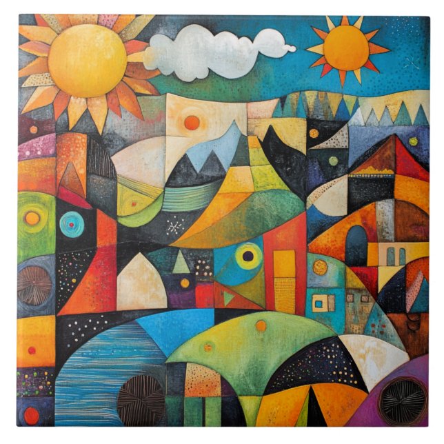 Pintura Geométrica Abstrata (Frente)