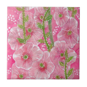 Pintura Hollyhock Mallow Malva Flower Floral