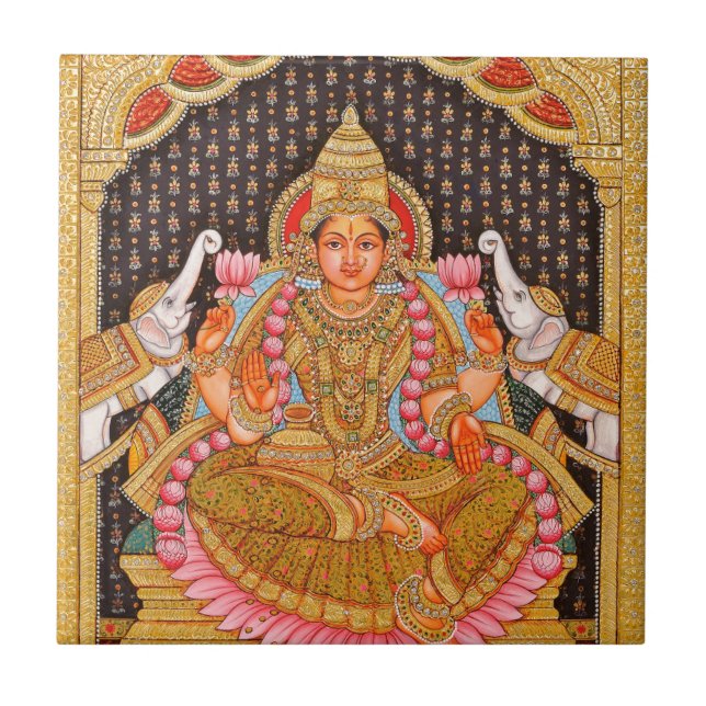 PINTURA INTRINCADA DE GAJA LAKSHMI TANJORE {IND (Frente)