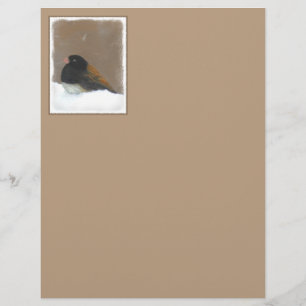 Pintura Junco De Olhos Escuros - Arte De Pássaro