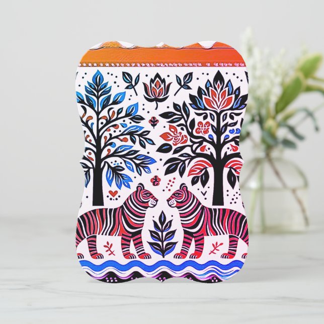 pintura madhubani (Em pé/Frente)