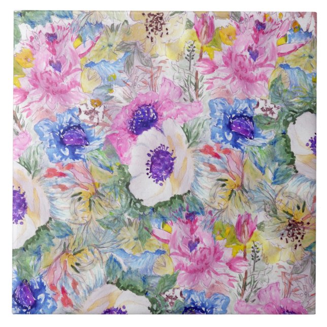 pintura manual a abstrato floral (Frente)