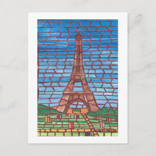 Pintura Mosaica de Cartões postais da Torre Eiffel