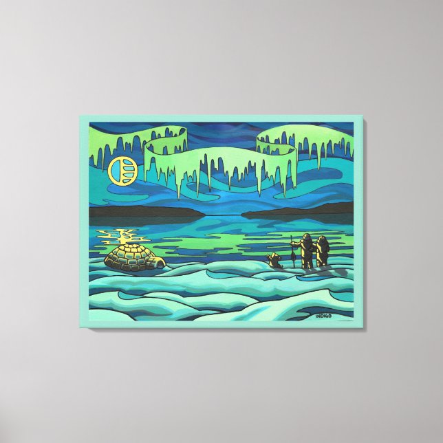 Pintura Nativa Impressão Inuit Impressões de Telas (Frente)