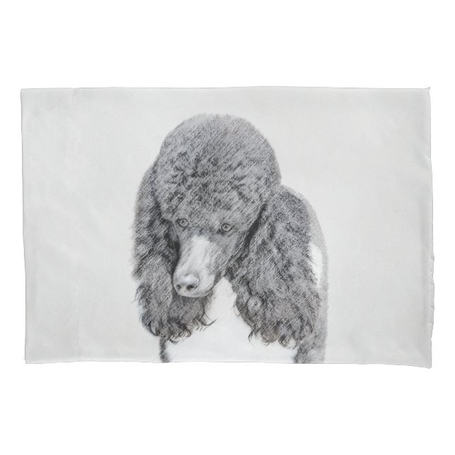 Pintura Negra De Poodle Padrão - Arte Cão (Frente)