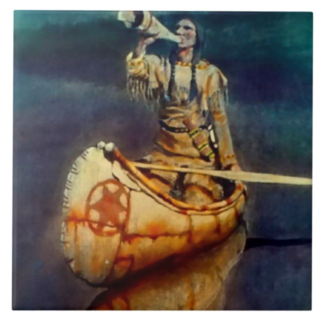 Pintura ocidental de N C Wyeth “O Chamado do Alce” (Frente)