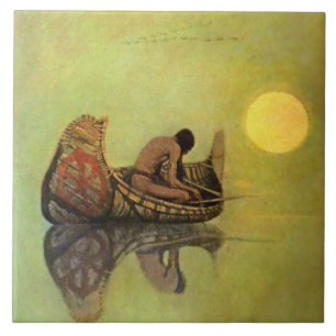 Pintura ocidental de N C Wyeth “O Pescador Silenci