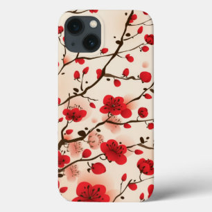 Pintura oriental do estilo, flor da ameixa no