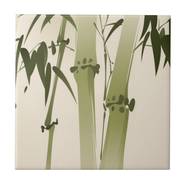 Pintura oriental do estilo, ramos 2 do bambu (Frente)