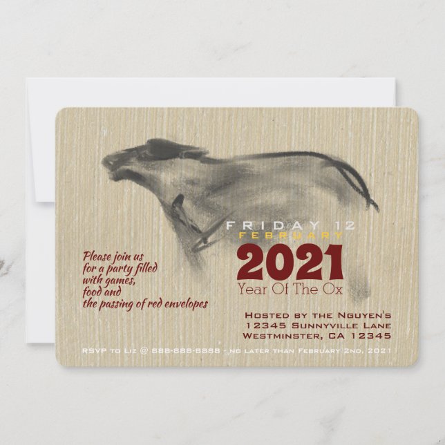 Pintura Original OX Vietnamita Ano Novo 2021 PI (Frente)