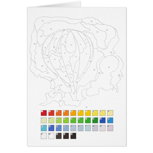Pintura pelo cartão dos números: Balão (Frente)