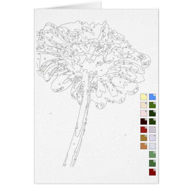 Pintura pelo cartão dos números: Flor (Frente)