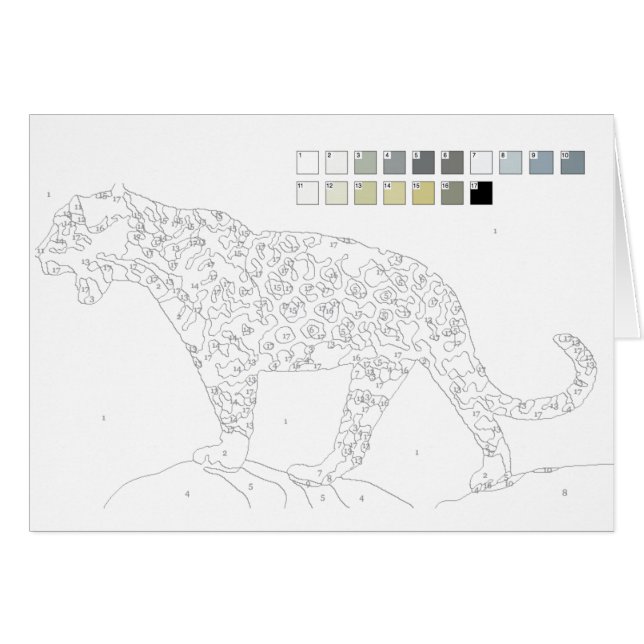 Pintura pelo cartão dos números: Leopardo (Frente Horizontal)