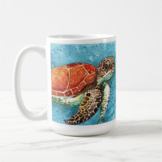 Pintura por Aquarela - Caneca de Tartaruga Marinha