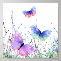 Pintura Primavera de Poster de borboleta colorida