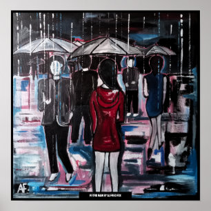 Pintura Retro Rain por Alfred Fox Poster