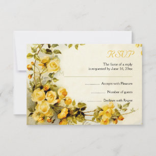 Pintura romântica de rosas de casamento RSVP