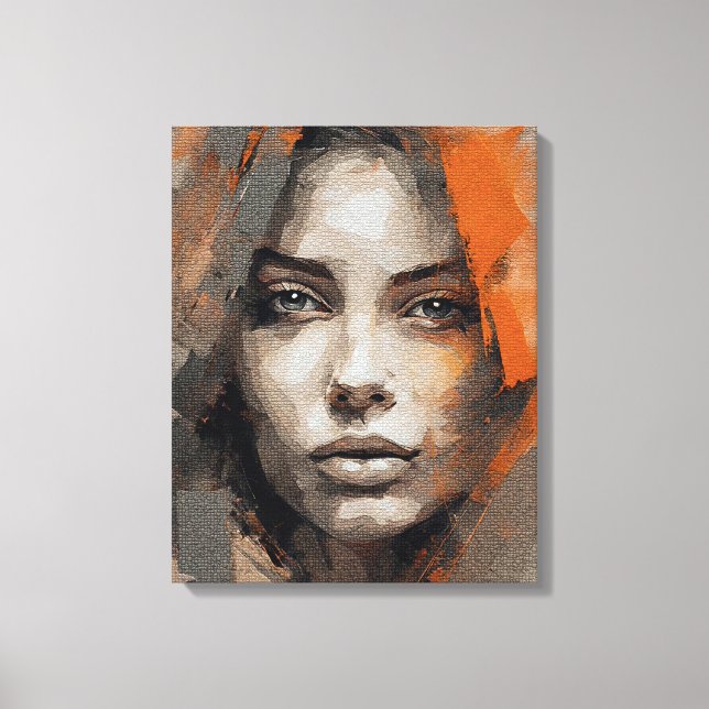 Pintura rosto de mulher Impressão Canvas Premium  (Frente)