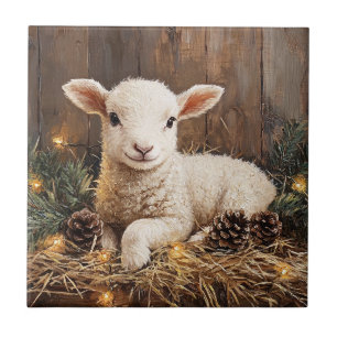 Pintura russa de cordeiro de Natal bonito