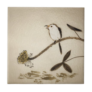 Pintura tradicional chinesa da tinta com pássaros