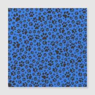 Pinturas de cães Bolinhas preto e branco em azul-t