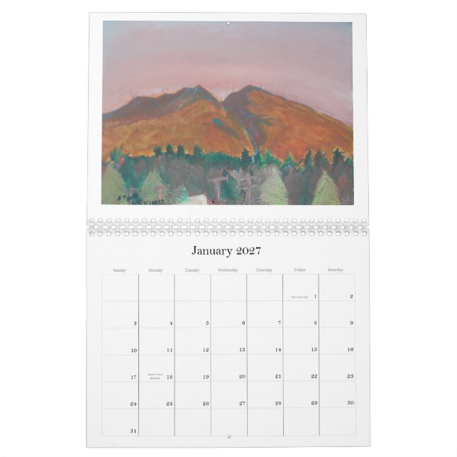 Pinturas de Mt.Diablo pelo calendário de Stan (Jan 2027)