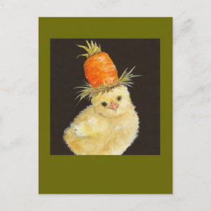 pio com cartão postal de cenoura alta