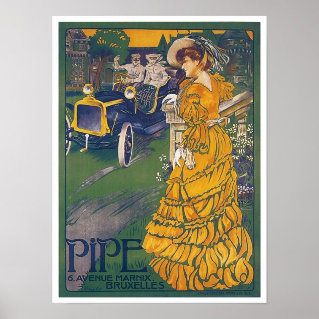 Pipe Automobile Vintage Ad Art Posters (Frente)