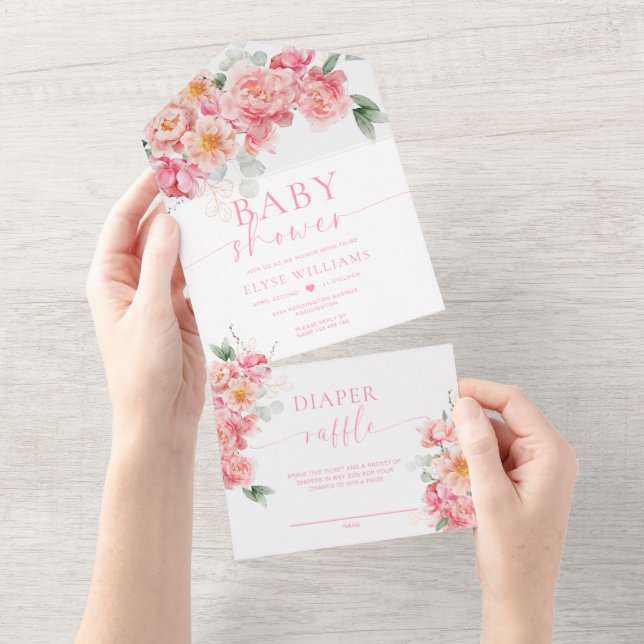 Piper Peony Floral Chá de fraldas (Tearaway)