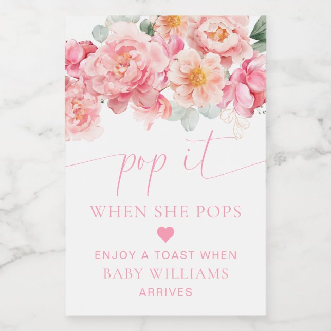 Piper Peony Floral Chá de fraldas (Rótulo Único)