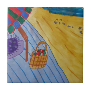 Piquenique No Azulejo Da Praia Cerâmica