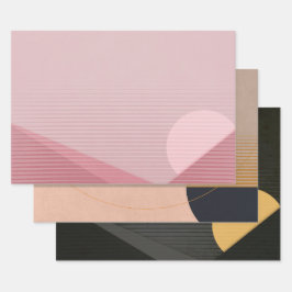 Pirâmide Moderna da Lua Abstrato Geométrica 3 pce