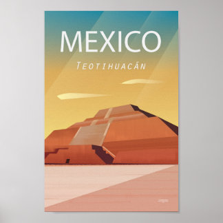 Pirâmide Teotihuacan do poster de viagens México