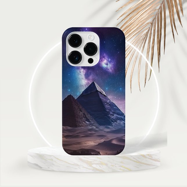 Pirâmides Antigas e Céu Noturno (Ancient Pyramids at Night Starry Sky and Drifting Sands Cell Phone case)