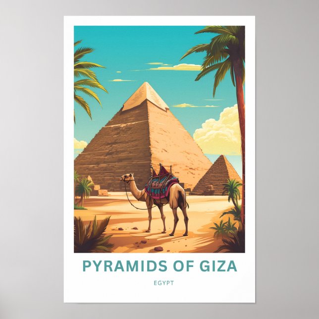 Pirâmides de Giza Egypt Viagem Impressão (Frente)