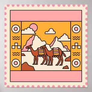 Pirâmides e Poster de Camelos
