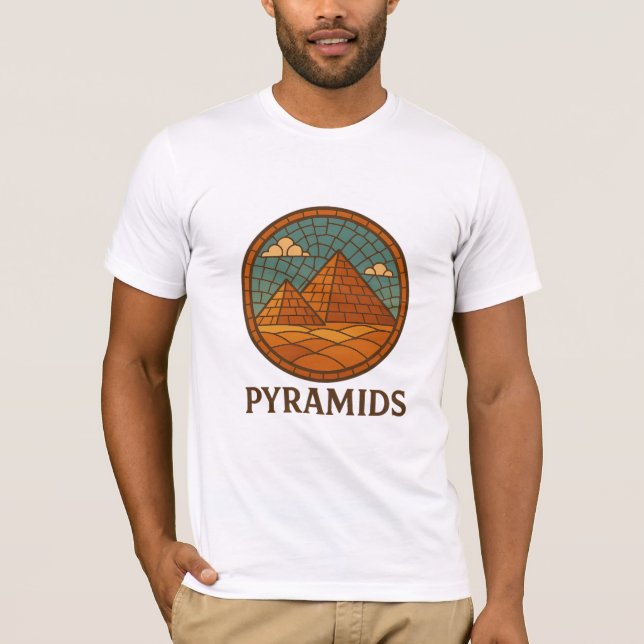 Pirâmides Retro Mosaicos da Camisa T do Egito (Frente)