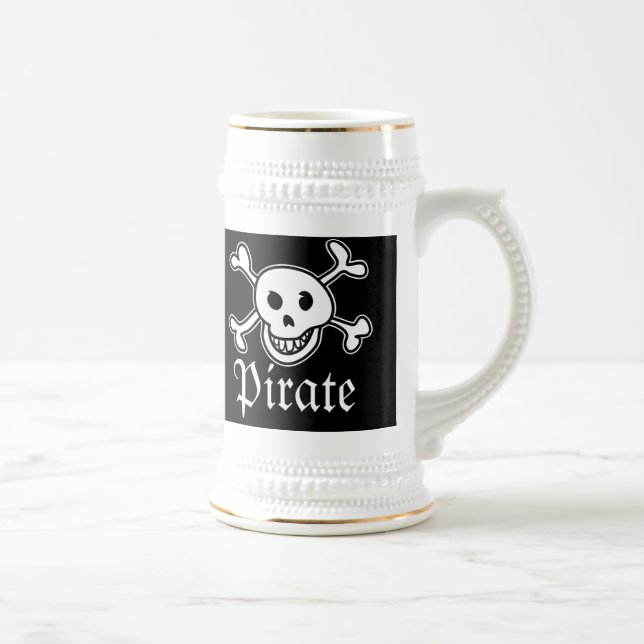 Pirata a caneca de cerveja com imagem de crânio e  (Direita)