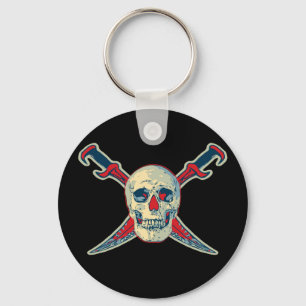 Pirata (Caveira) - Chaveiro de Botão Básico de 2,2