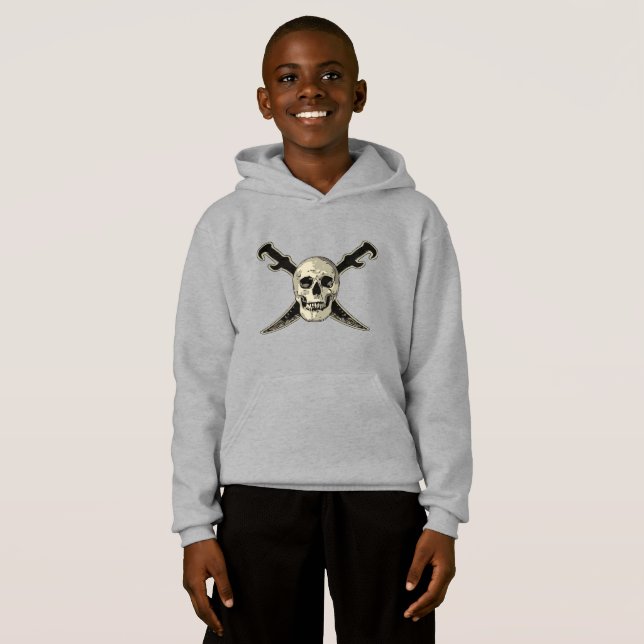 Pirata (Crânio) - Pullover Hoodie de Crianças (Frente Completa)
