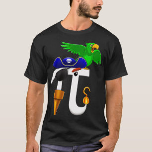 Pirata de PI T Camisa Geek de Matemática Papagaio